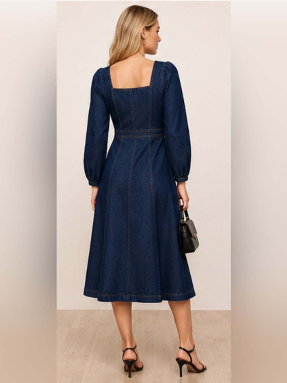 Reformation Celeste Denim Midi Dress size 2- NWT $248 - Picture 4 of 10